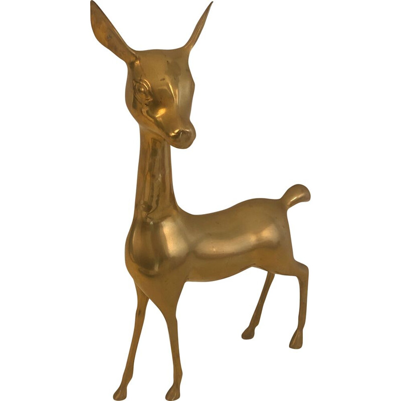 Vintage brass deer, France 1970