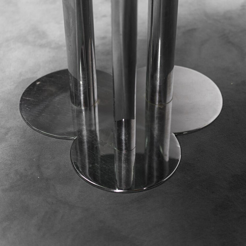 Vintage Trifoglio dining table in smoked glass by Sergio Asti for Poltronova, 1970s
