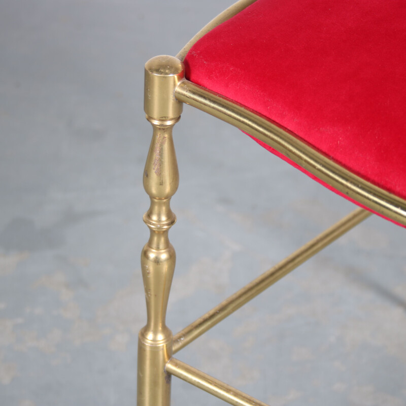 Vintage Chiavari dining chair in solid brass, Italy 1960s