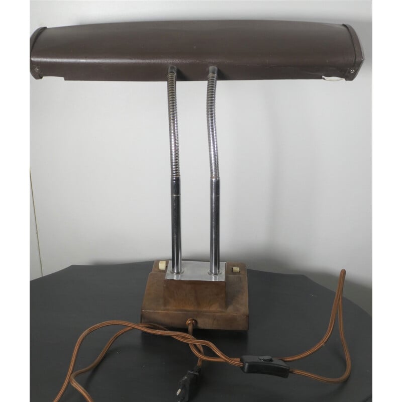 Vintage desk lamp with plastic base, USA 1960