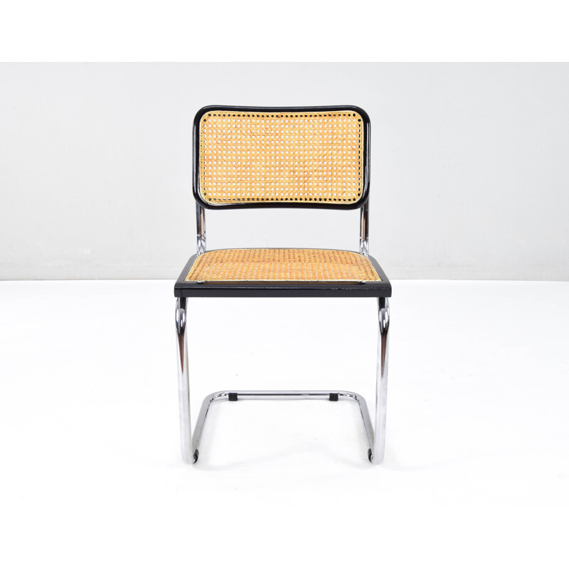 Set of 4 mid-century Italian B32 Cesca chairs by Marcel Breuer, 1970s