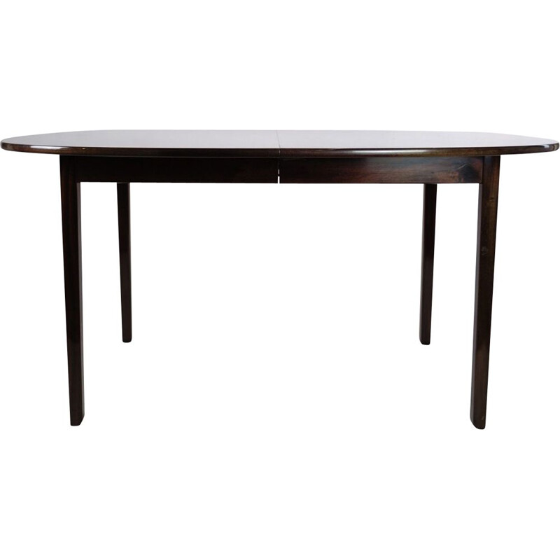 Vintage dark mahogany dining table by Ole Wancher for P. Jeppesen