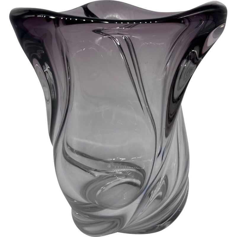 Vintage crystal vase Val Saint Lambert, 1960