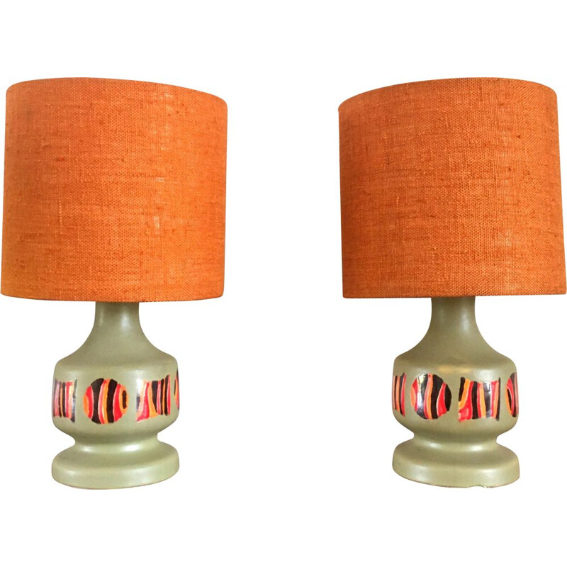 Pair of vintage ceramic lamps, 1970