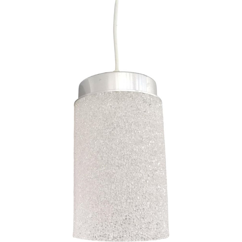 Minimalist mid century white acrylic simple pendant lamp, 1960-1970