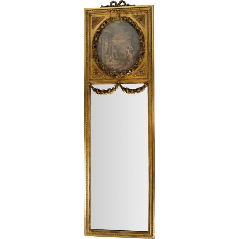 Vintage Louis Seize mirror with gilding gold leaf, 1790s