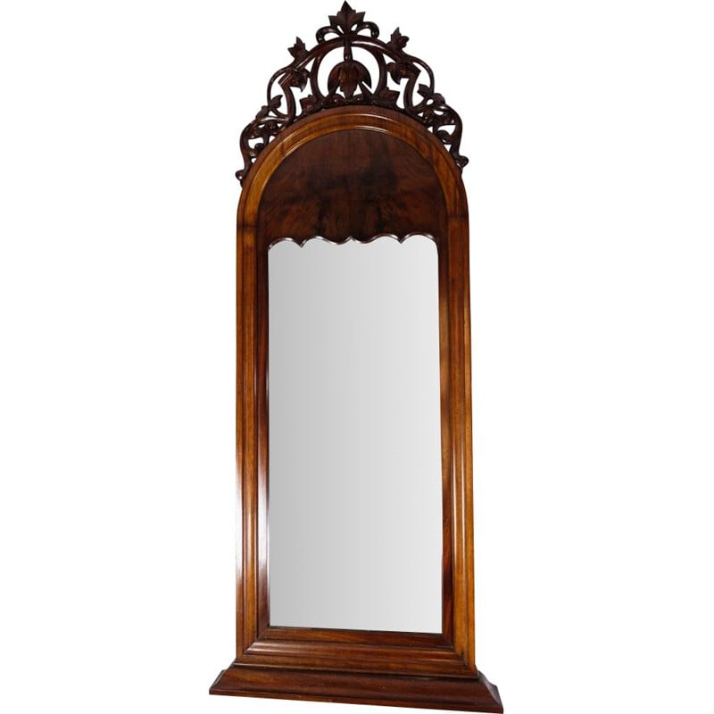 Vintage Christian VIII mirror with decoration in mahogany, 1860s