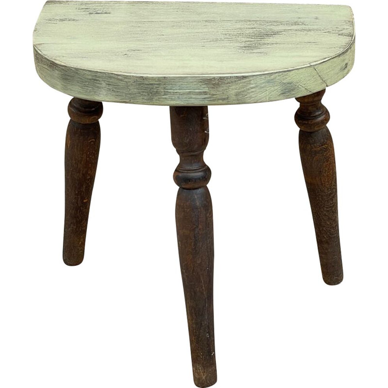 Mini tripod stool vintage wood