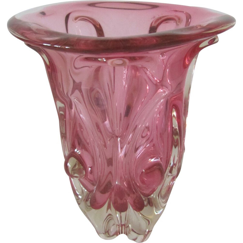 Vintage vase of metalurgic glass made for Škrdlovice, Czechoslovakia 1960s