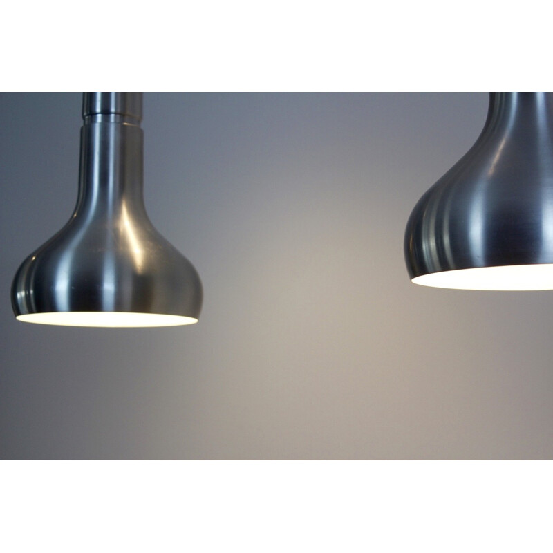 Pair of Danish aluminium pendant lights - 1960s