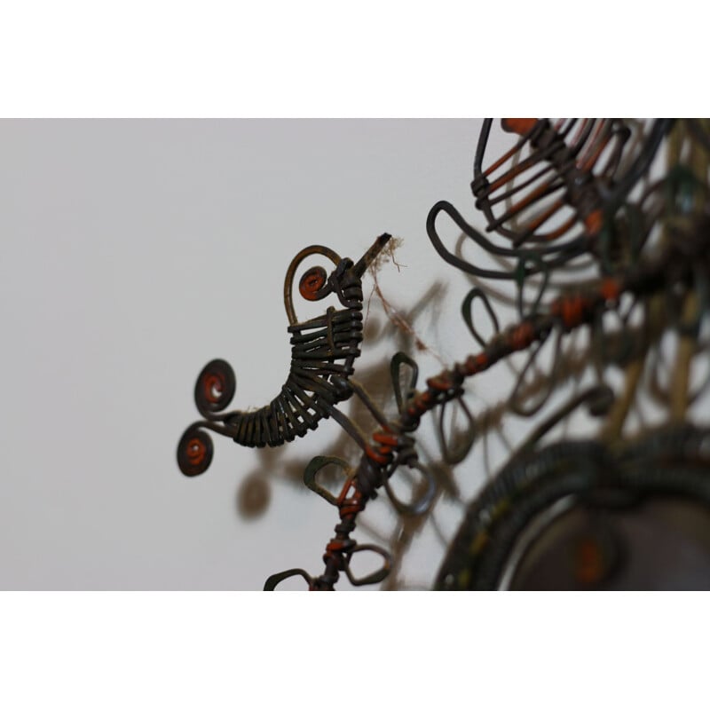 Vintage metal wall sculpture by M. Therieve