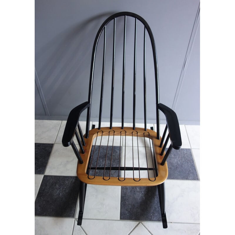 Vintage wood rocking chair by Ilmari Tapiovaara, 1950s