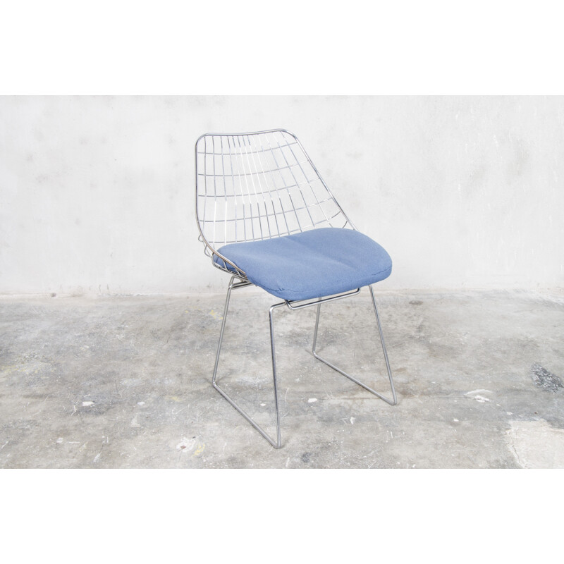 Vintage Pastoe "Sm05" chair in chromed metal by Cees Braakman, 1950