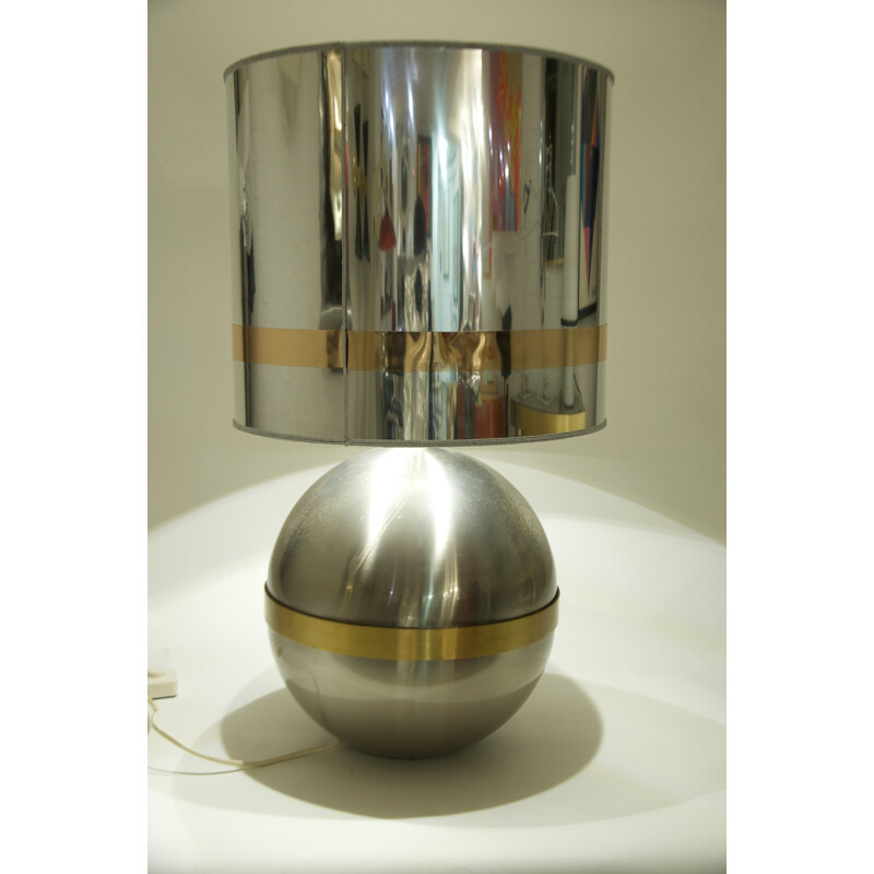 Table lamp in steel and brass, Gioffredo REGGIANI - 1970s