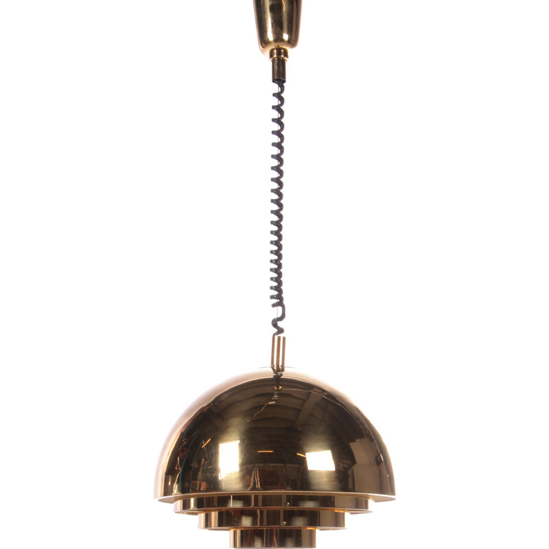 Vintage brass pendant lamp by Vereinigte Werkstatten München, Germany 1960