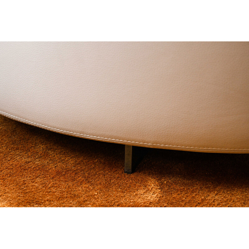 Vintage Yang ottoman in leather by Minotti Studio, Italy