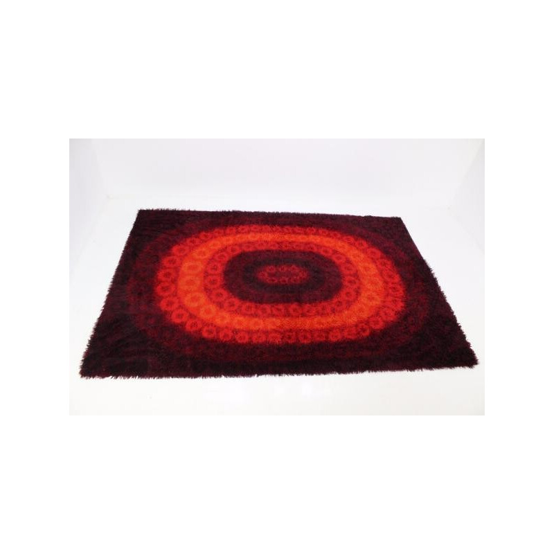 Mid century rug with oval shapes - 1970s