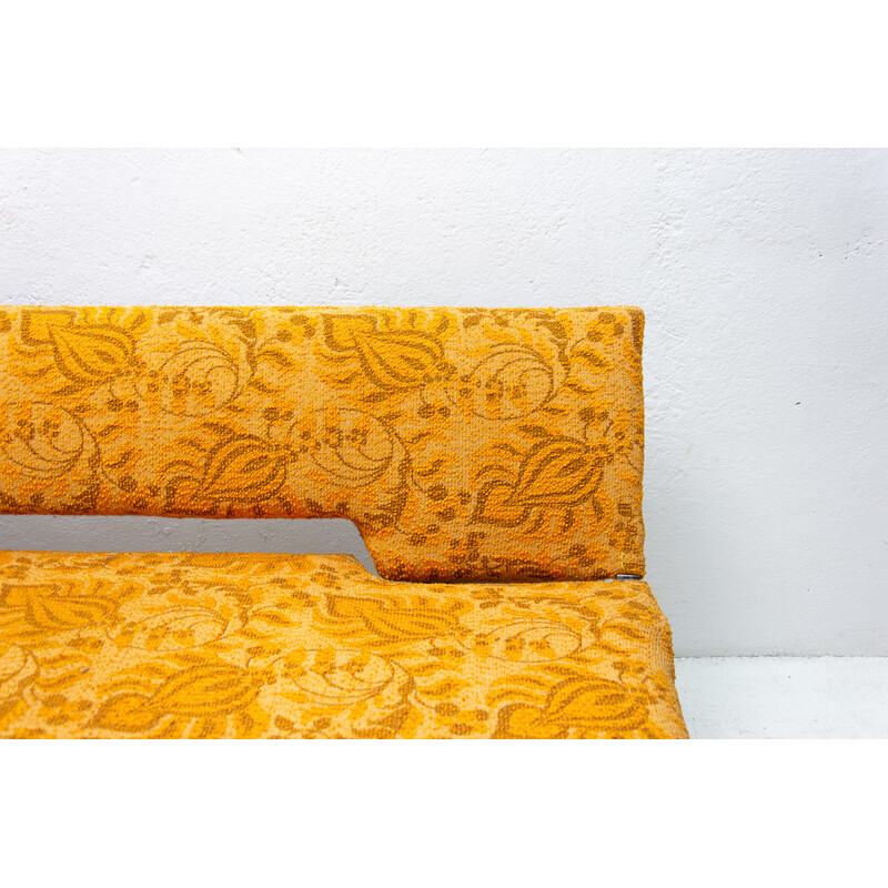 Vintage folding beechwood and fabric sofa bed by Miroslav Navrátil, Czechoslovakia 1960s