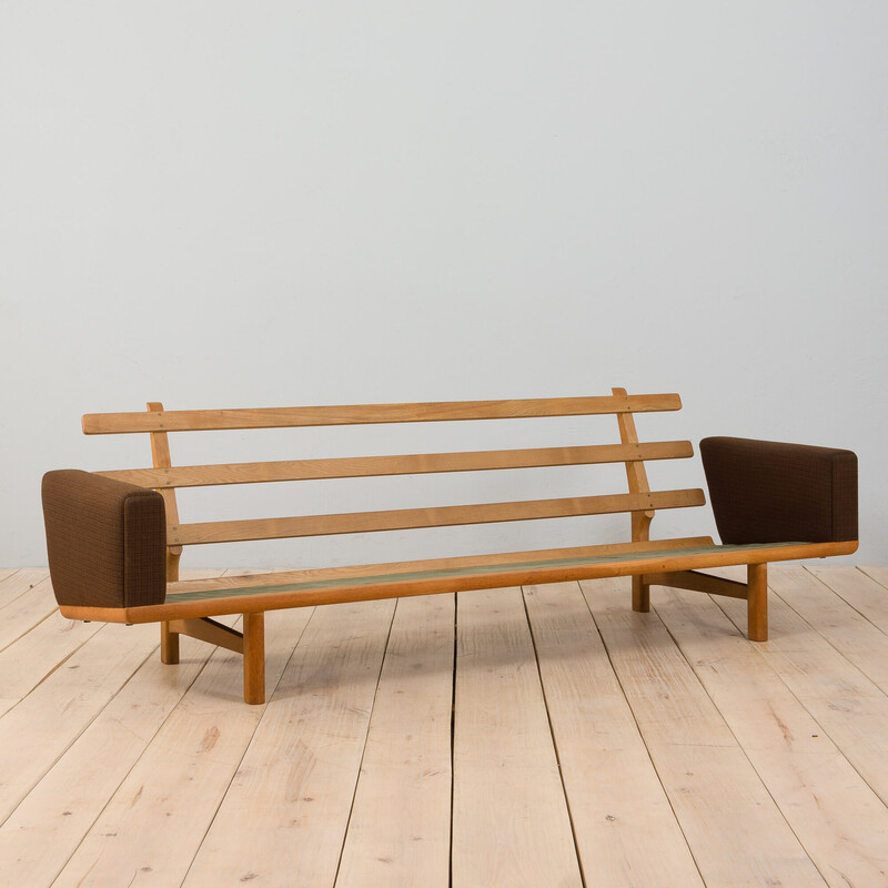 Vintage Ge236 oakwood 4 seater sofa by Hans Wegner for Getama, Denmark 1960s