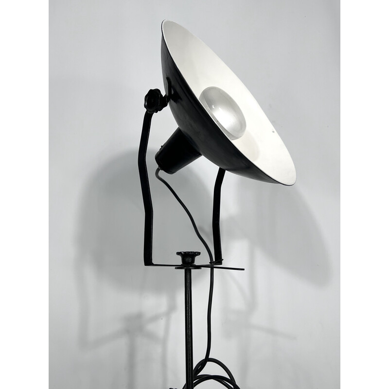 Mid-century metal studio photographer lamp, Italy 1940s