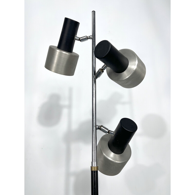 Mid-century marble and metal three arms floor lamp, Italy 1960s
