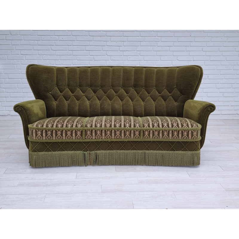 Vintage danish velvet sofa, 1960