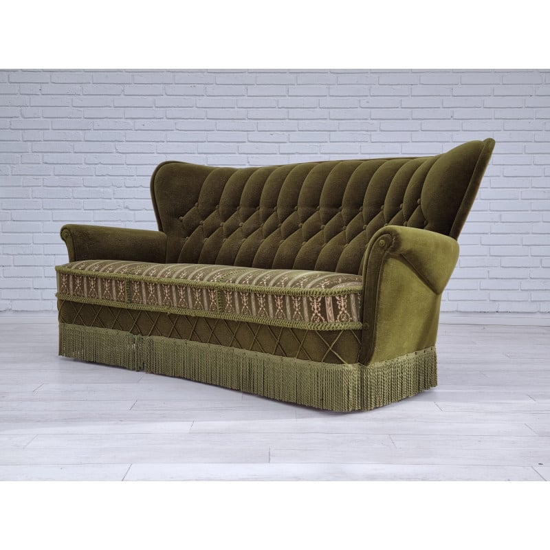 Vintage danish velvet sofa, 1960