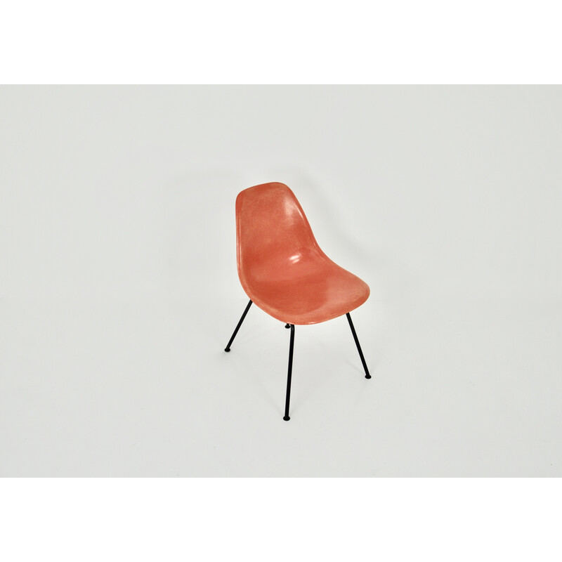 Vintage DSX orange fiberglass chair by Charles and Ray Eames for Herman Miller, 1960