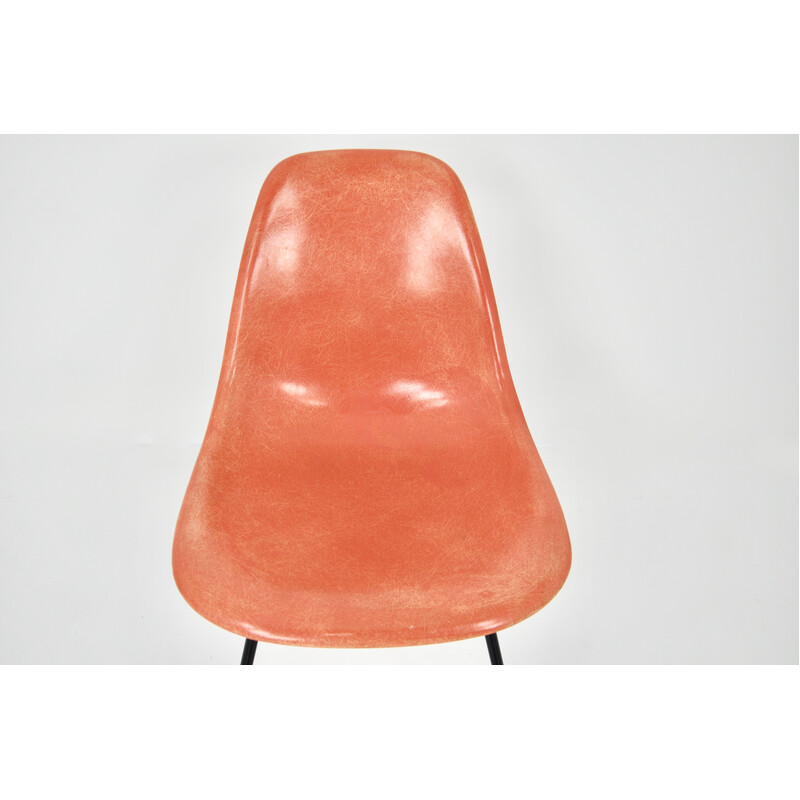 Vintage DSX orange fiberglass chair by Charles and Ray Eames for Herman Miller, 1960