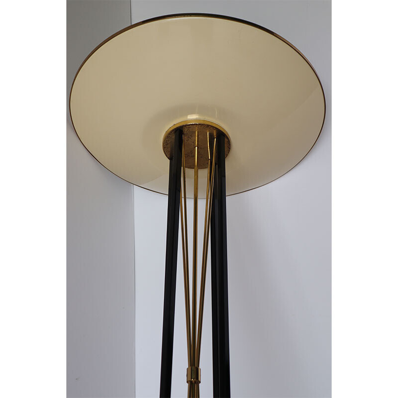 Vintage Italian metal and brass floor lamp, 1950