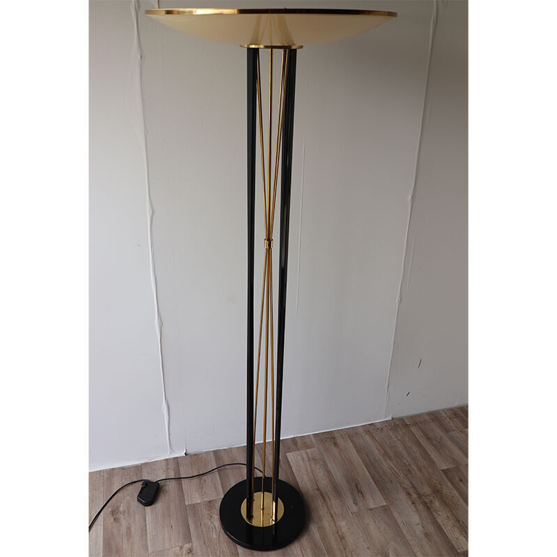 Vintage Italian metal and brass floor lamp, 1950