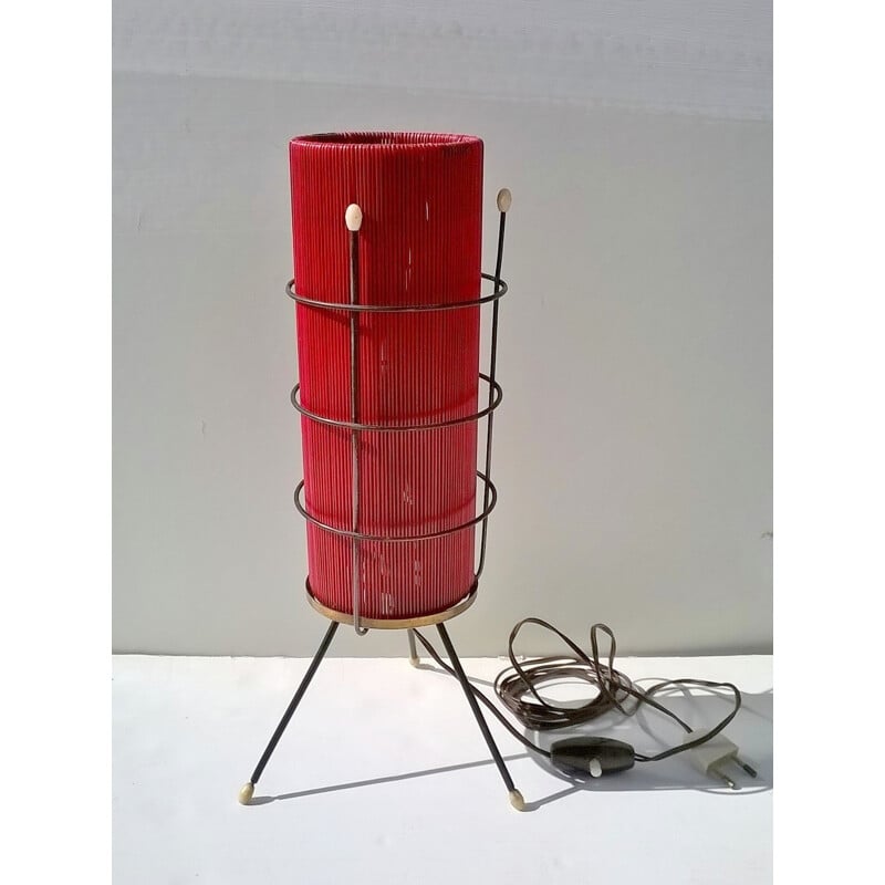 Tripod brass table lamp - 1950s