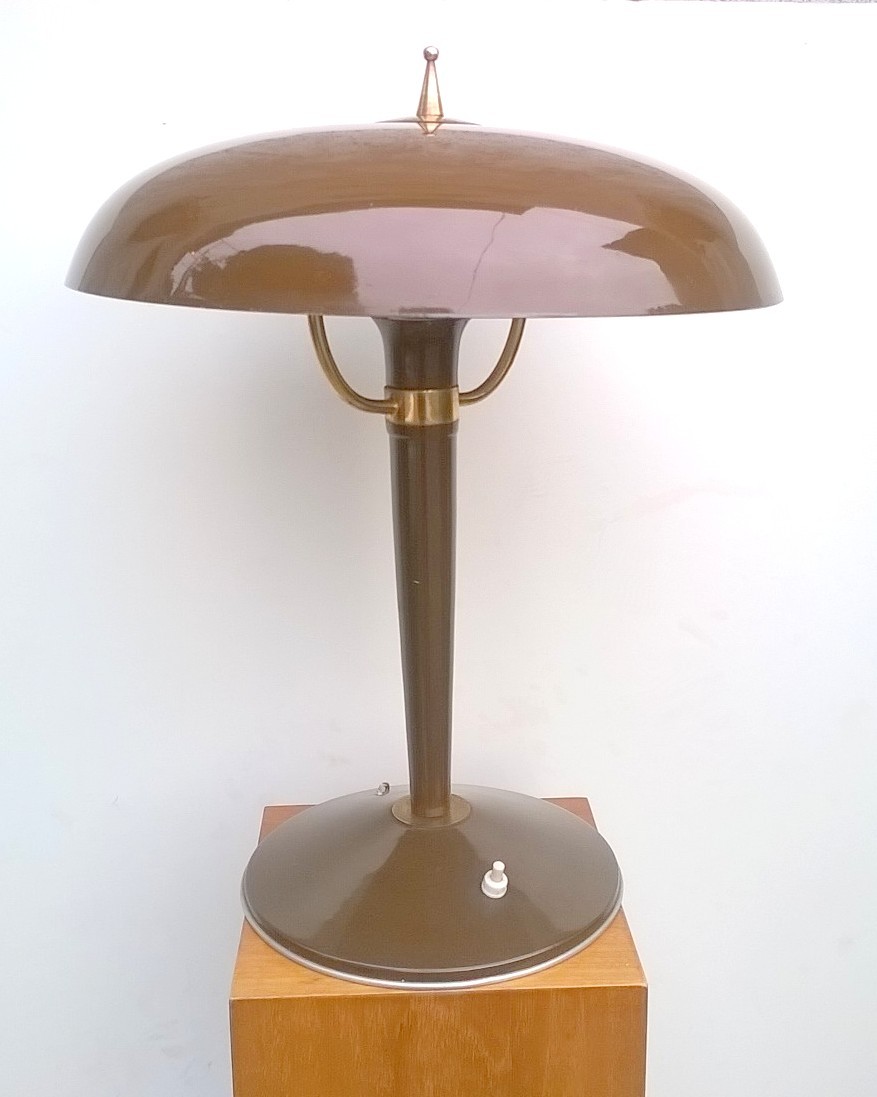 Vintage Italian Brown Table Lamp, Vintage Table Lamps 1950s