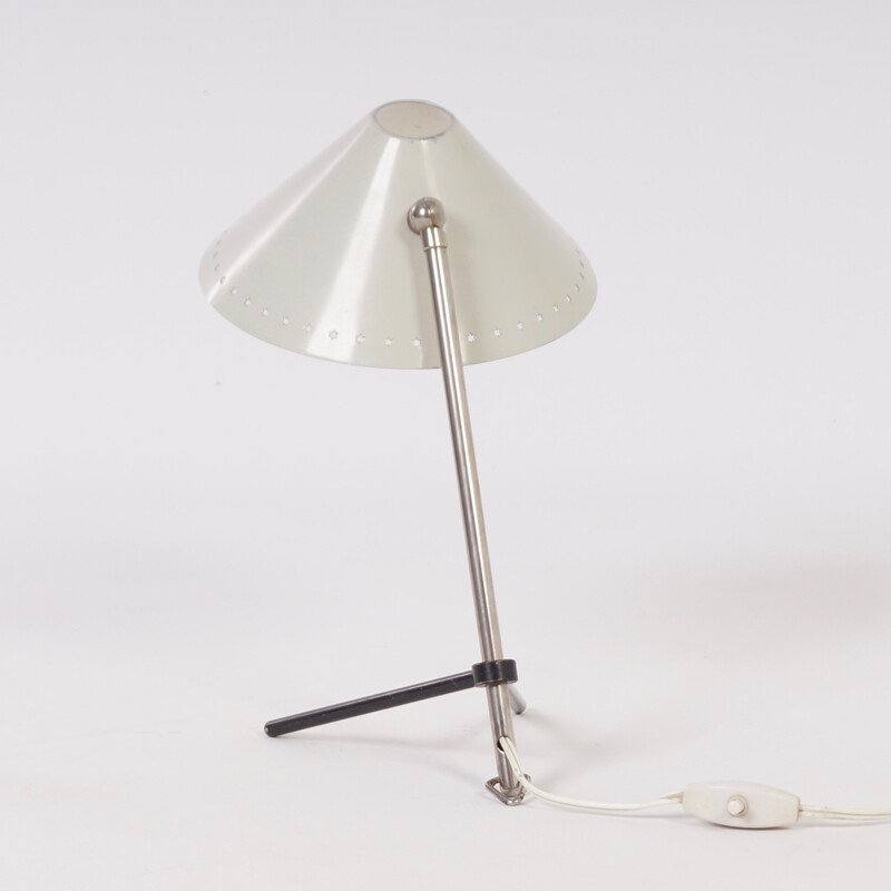 Vintage Pinokkio lamp in white by H. Busquet for Hala, 1956