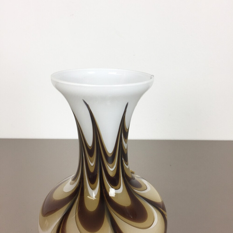 Multi-coloured vase in glass by Carlo Moretti for Opaline Florence - 1970s