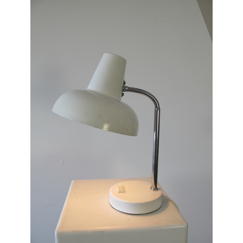 White mid century table lamp - 1950s