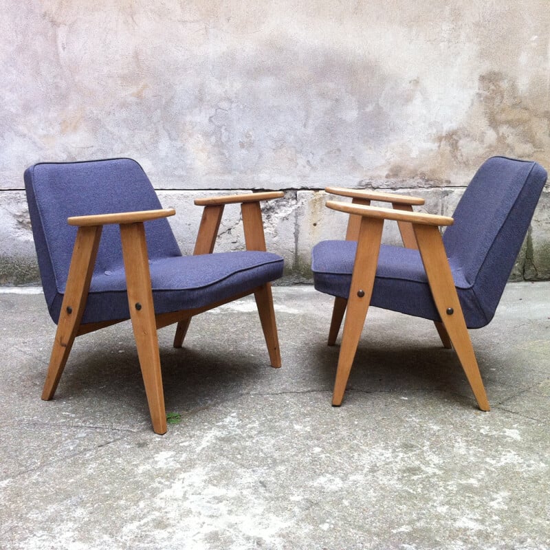Pair of Sovietic "366" armchairs, Jozef CHIEROWSKI - 1960s