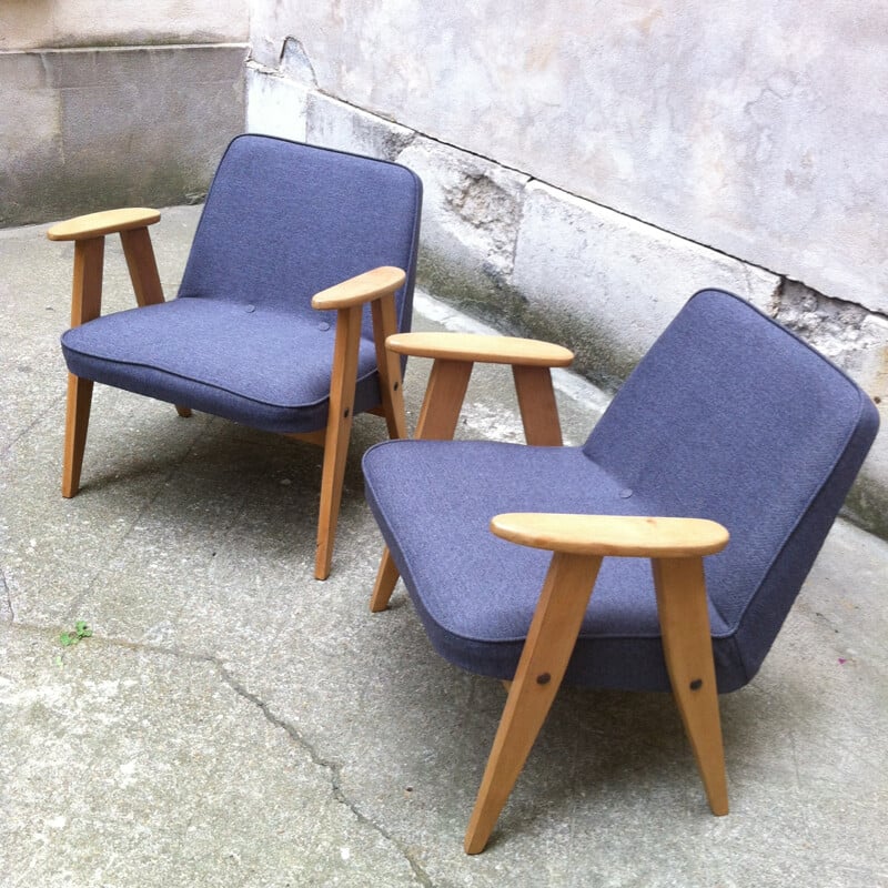 Pair of Sovietic "366" armchairs, Jozef CHIEROWSKI - 1960s