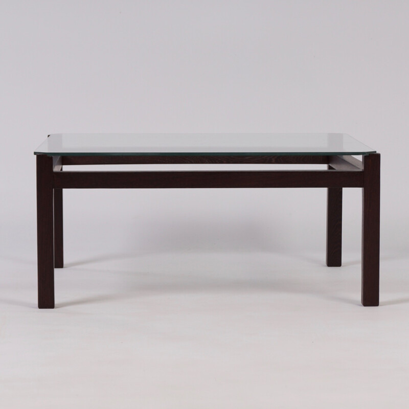 Vintage wenge and glass coffee table by Kho Liang Ie Liesbosch for Spectrum, 1950