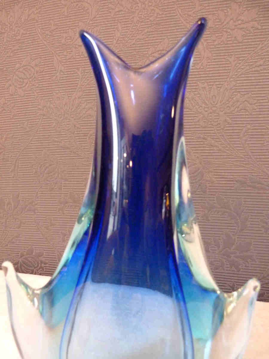 Blue tone Murano glass vase - 1960s - Design Market