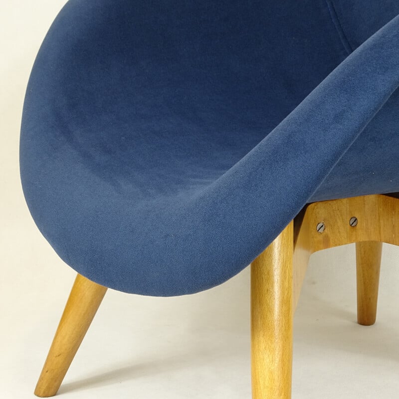 Czech blue Easy Chair by Miroslav Navratil - 1960s