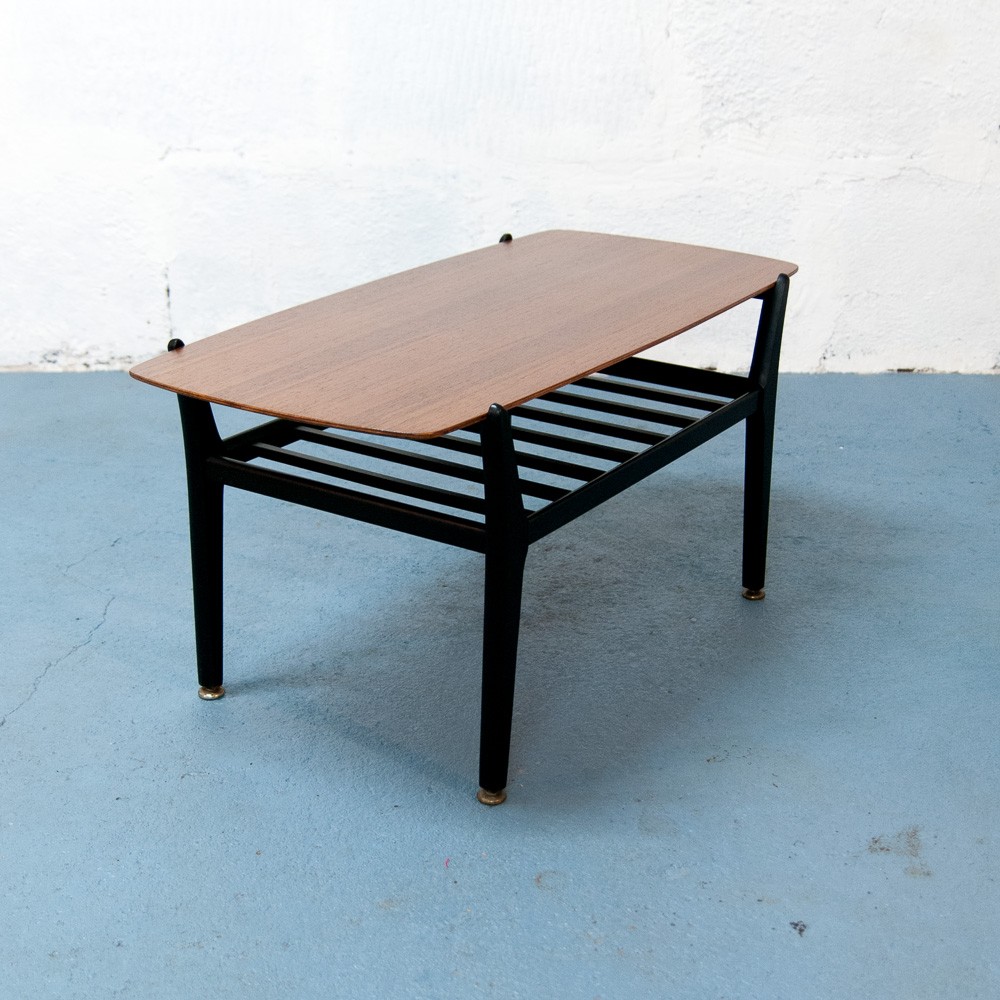 Nathan Scandinavian coffee table with magazine rack  1960s  Design Market