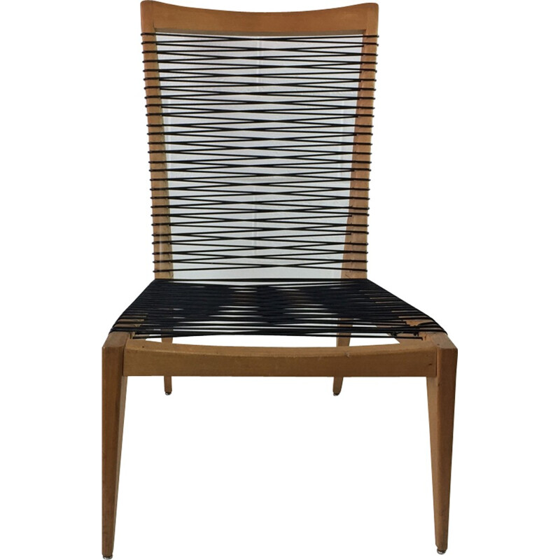 Scoubidou oakwood armchair by Louis Sognot - 1950s