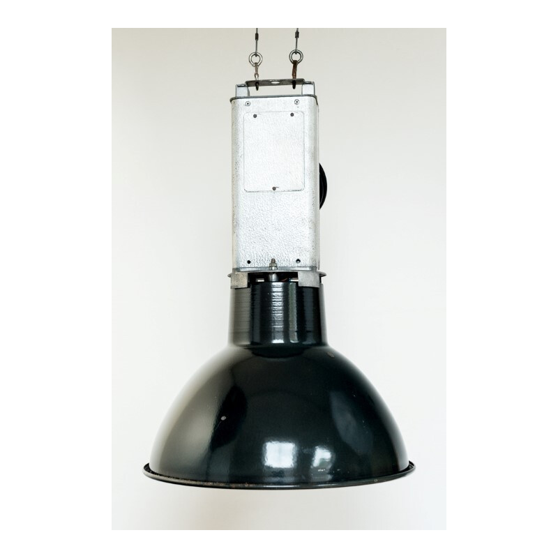 Mid-century black industrial lamp produced by Mazda - 1950s