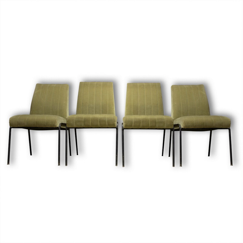Set of 4 chairs with green tissu from the brand Suede - 1960s