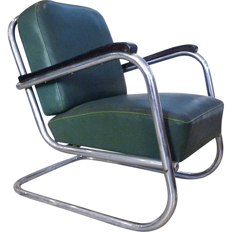 Set of 3 German steel-tube armchairs - 1930s