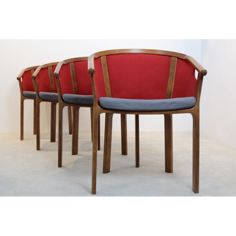Set of 4 chairs in teak by Rud Thygesen & Johnny Sørensen for Magnus Olesen - 1980s