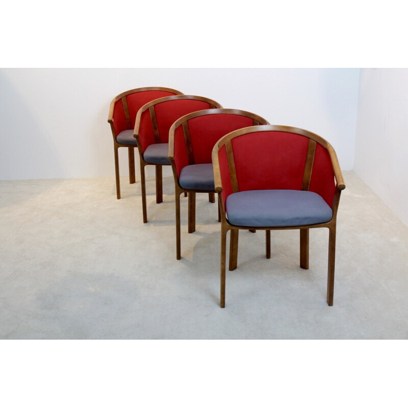 Set of 4 chairs in teak by Rud Thygesen & Johnny Sørensen for Magnus Olesen - 1980s