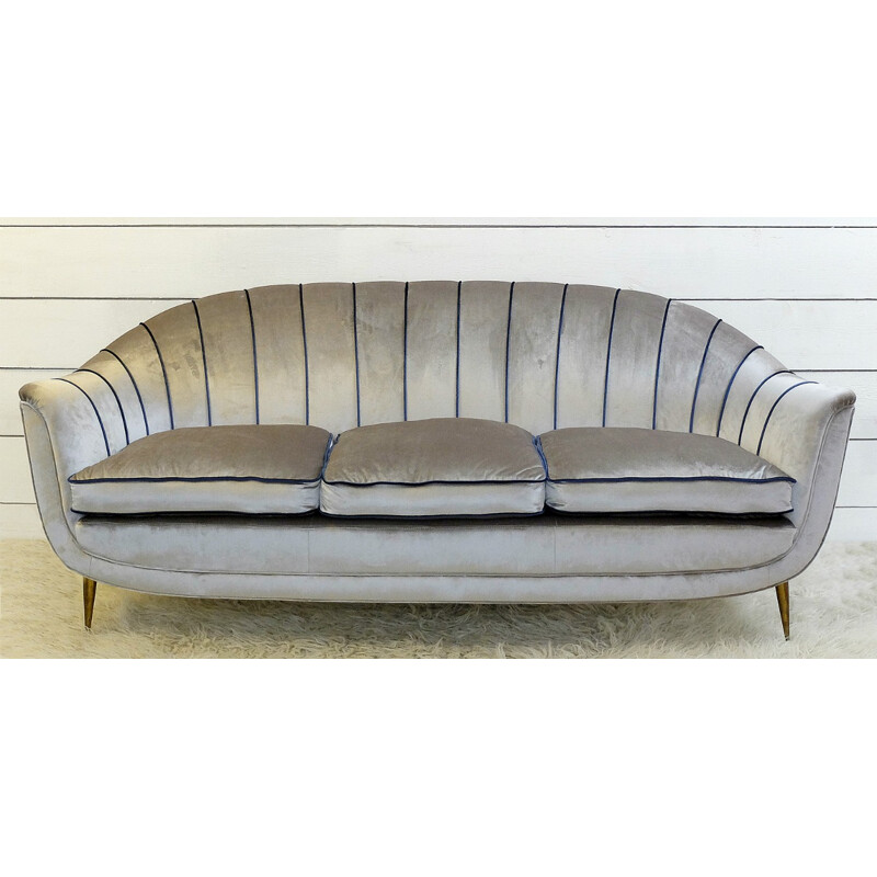 Mid century Italian blue and grey sofa - 1960s 