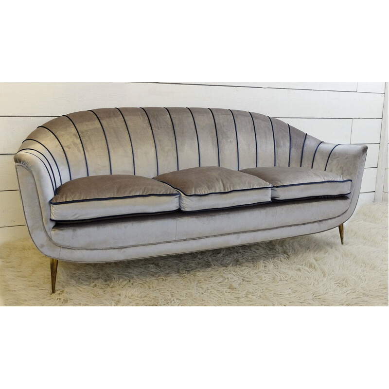 Mid century Italian blue and grey sofa - 1960s 